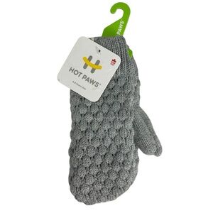 Hot Paws Kids Gray Knit Fleece Lined Mittens Ages 4-6 NWT